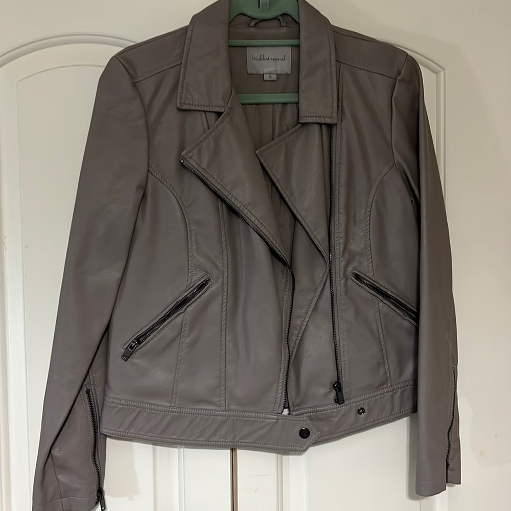 Gray Leather Jacket